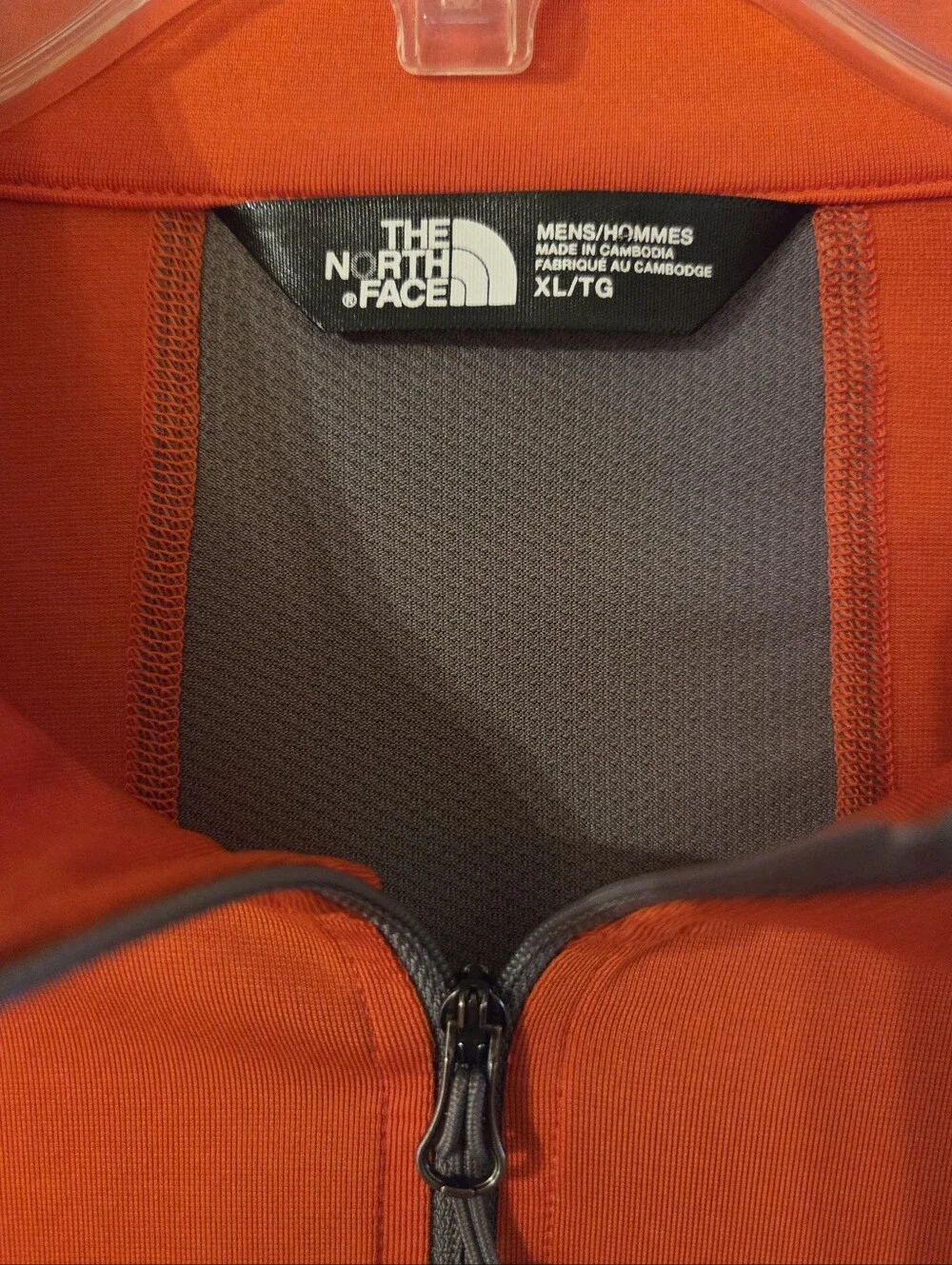 The North Face Gorpcore 1/4 Zip Shirt Orange Gray Long Sleeve Outdoors Size XL